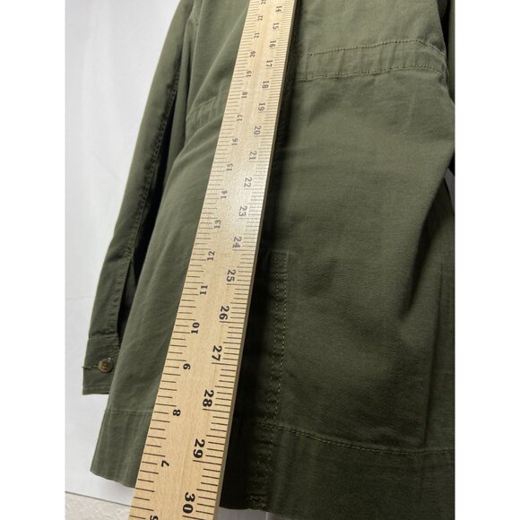 CAbi Women's Sz Small Olive Green Military Anorak Jacket Pockets Lightweight Fal - Picture 12 of 15